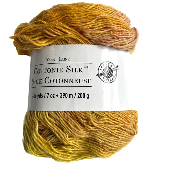 Loops & Threads Yarn Cottonie Silk Yellow Variegated 1 skien 200 g Sun Valley - Picture 1 of 4